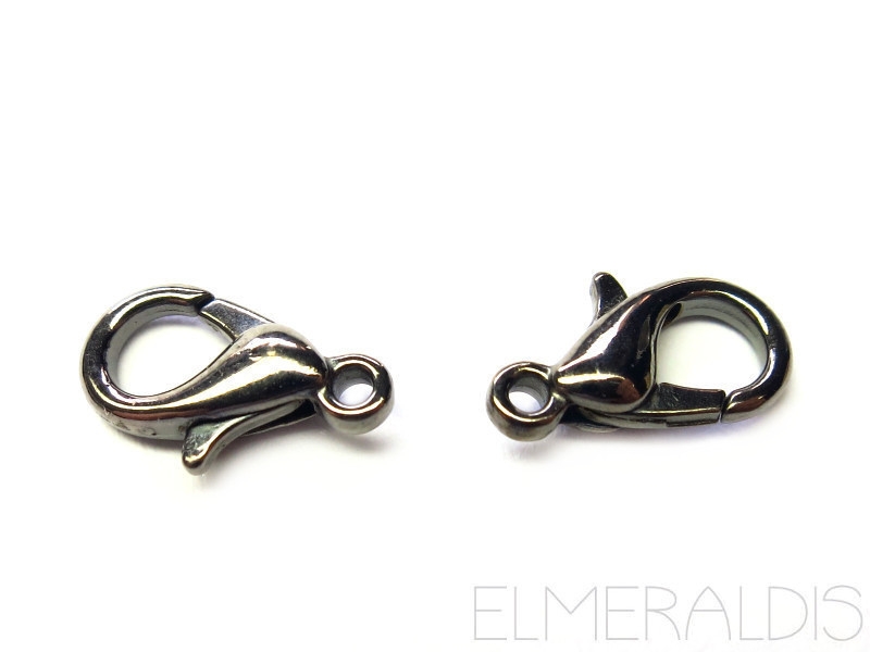 10mm Karabiner Edelstahl Stainless Steel Metallic silberfarben 10x