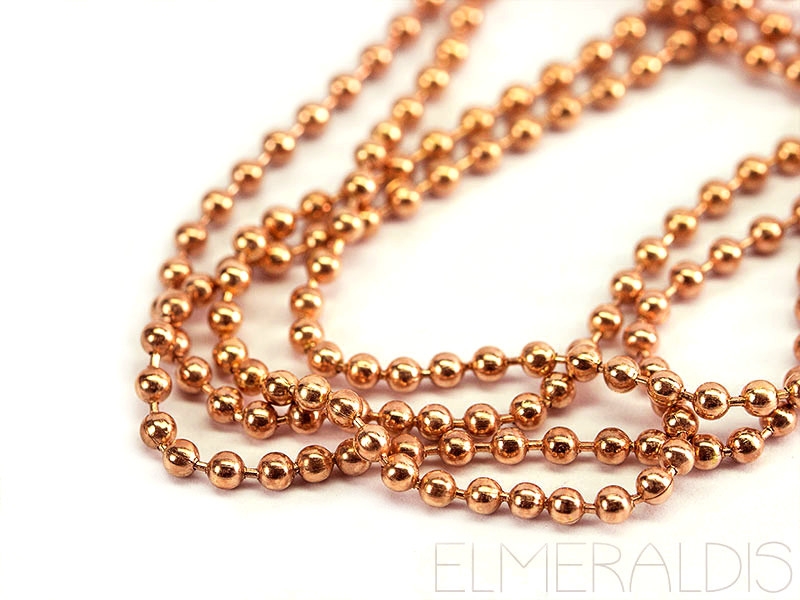 70 cm Kugelkette Halskette Edelstahl Farbe Rosegold 2,5 mm