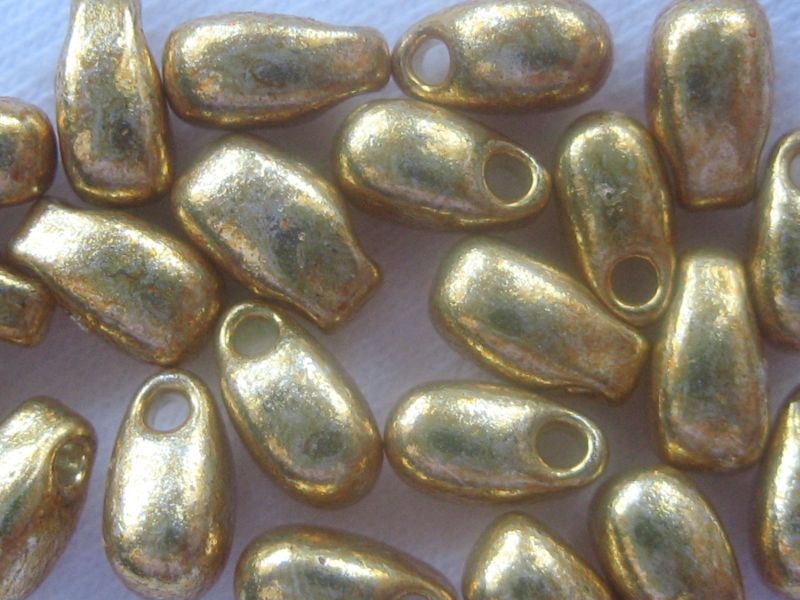 5,5 mm Long Drop Beads Miyuki Galvanized Gold 10g