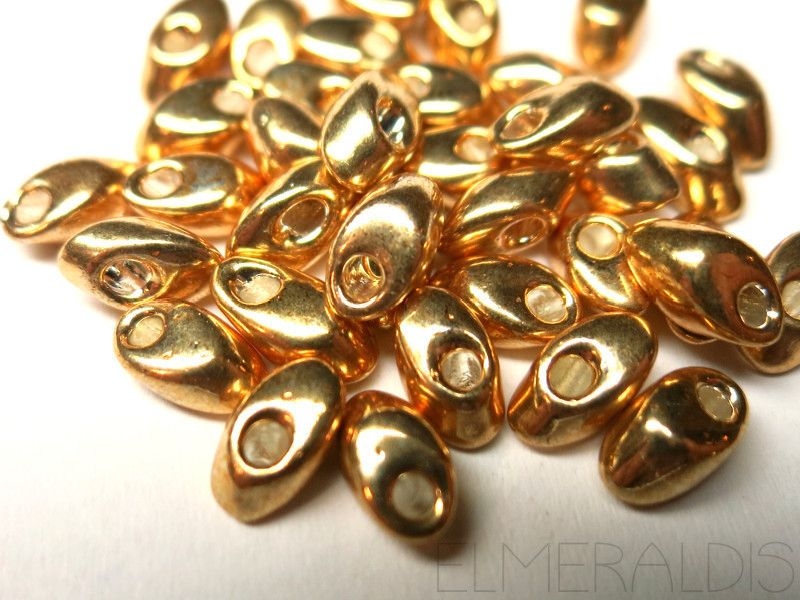 7mm 10g Miyuki Long Magatama Galvanized Gold