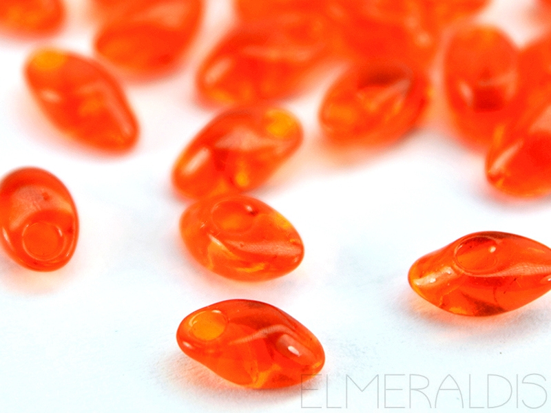 7mm Miyuki Long Magatama Orange Transparent 10g