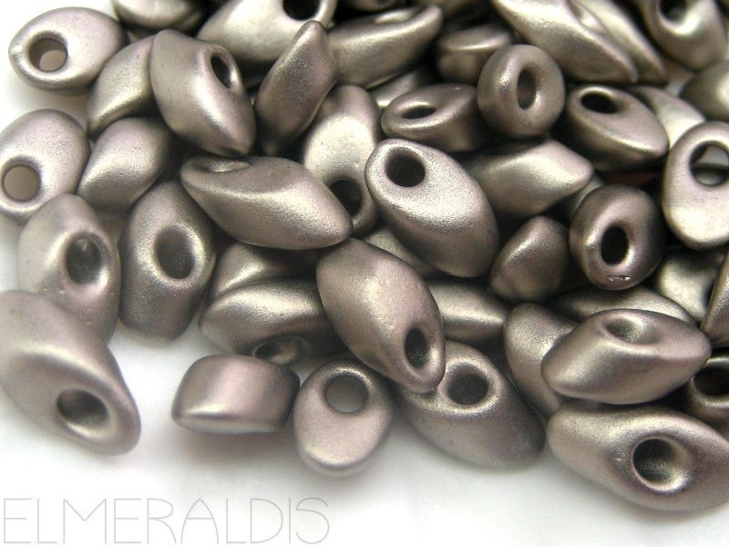 7mm Long Magatama Miyuki Metallic Silver Matte silberfarben 5g