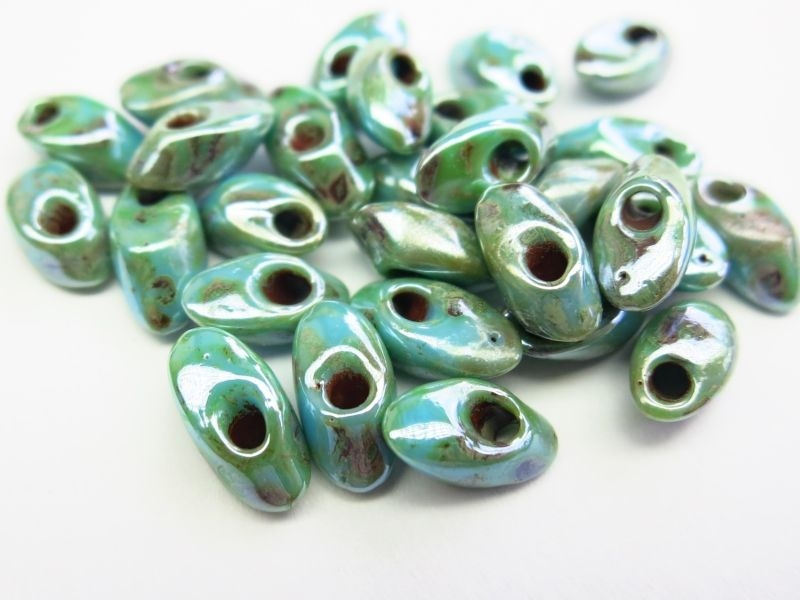 7mm 10g Miyuki Long Magatama Seafoam Green Luster