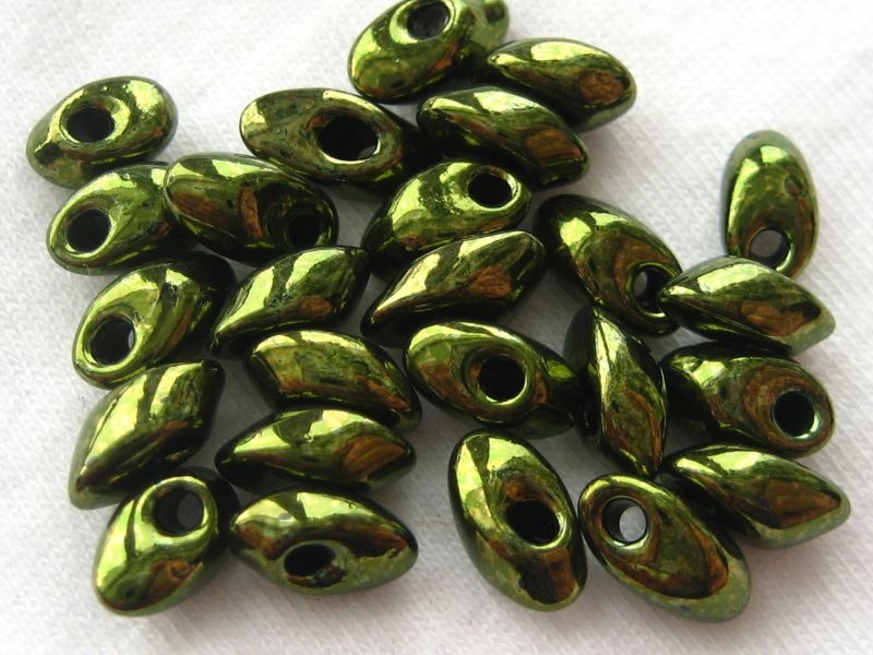 7mm 10g Miyuki Long Magatama Metallic Olive