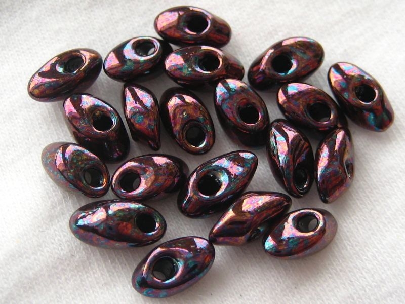 7mm 10g Miyuki Long Magatama Metallic Dark Raspberry