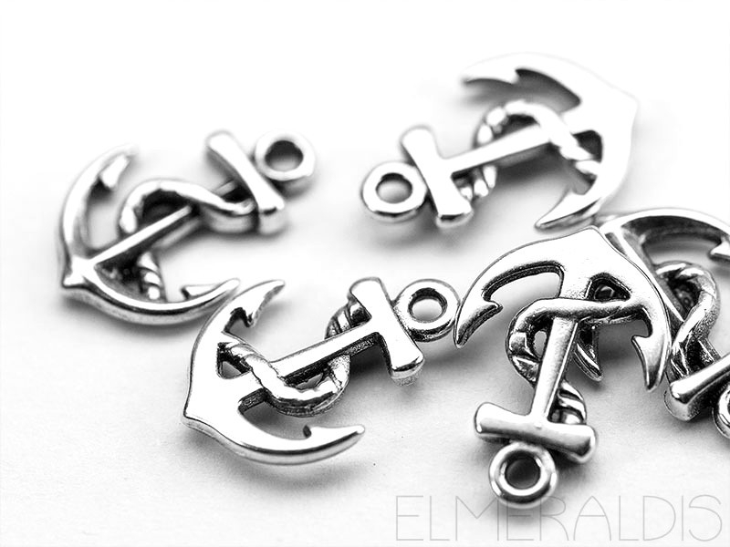 Anker Anchor Charms Anhänger Zamak silberfarben 5x