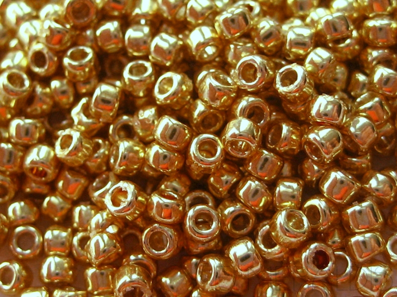 6/0 Miyuki Rocailles Galvanized Gold goldfarben 10g