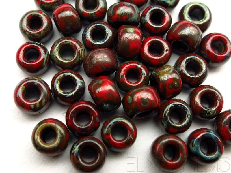 6/0 Rocailles Miyuki Red Garnet Picasso 10g