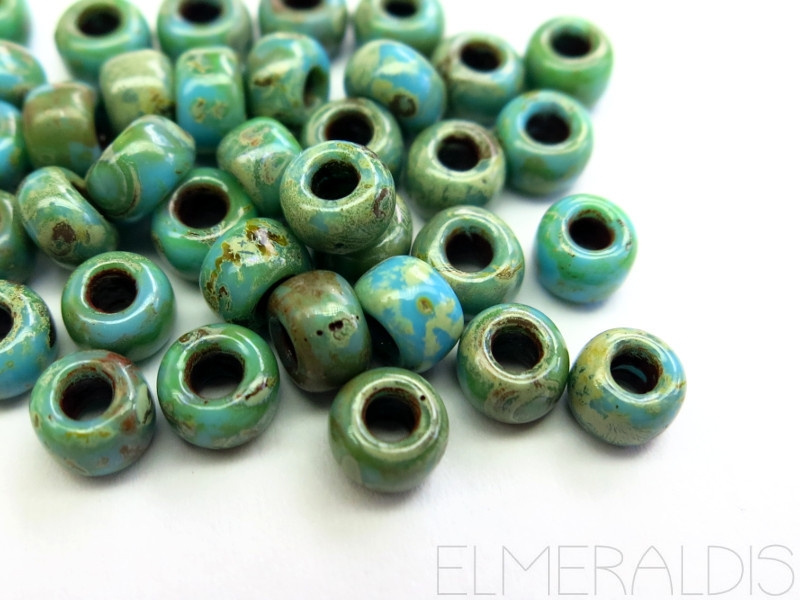 15/0 Rocailles Miyuki Seafoam Green Picasso türkis 10g