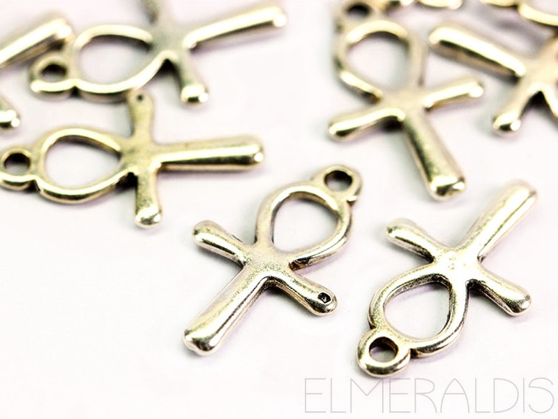 Ankh Anch Kreuz Anhänger Charms silberfarben 4x