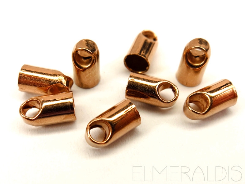 2mm Endkappen rund Metall Farbe Rosegold 10x