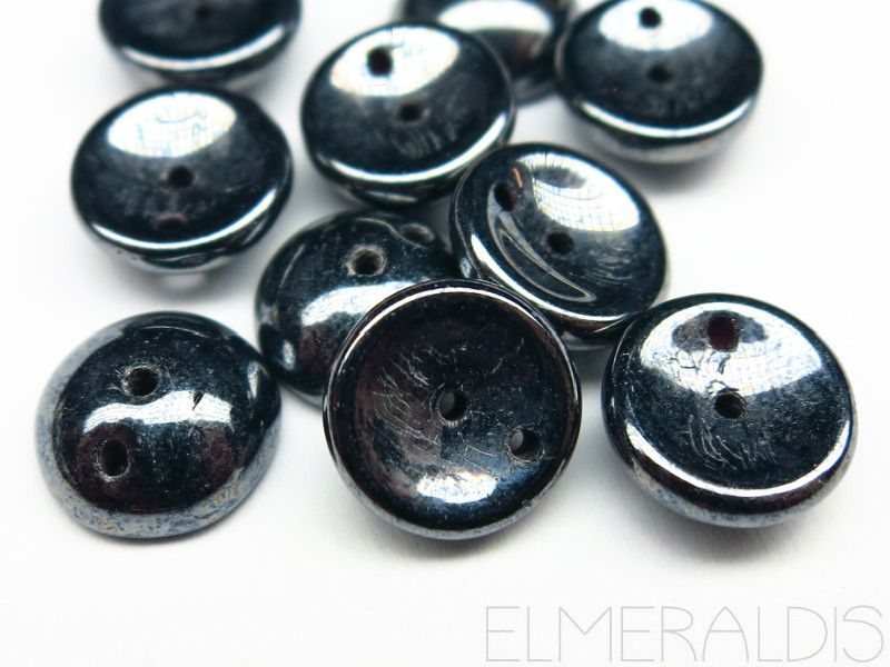 Piggy Beads Jet Hematite Metallic grau Glasperlen 25x