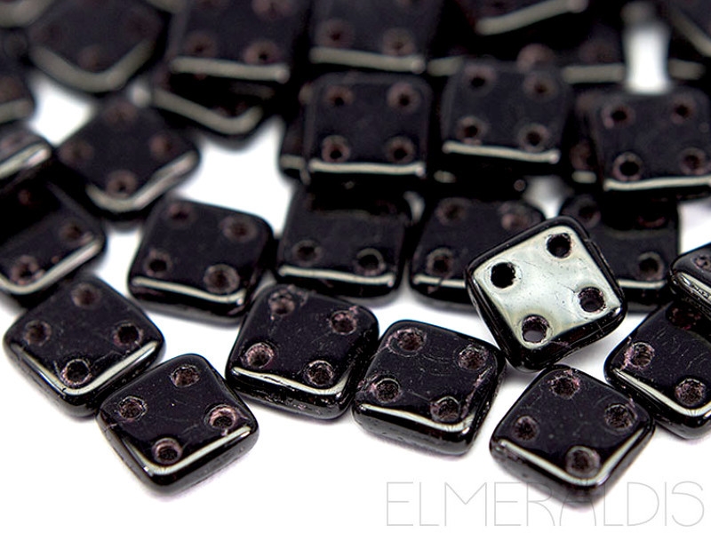 6mm CzechMates™ QuadraTile Jet Black 5g ca. 35x