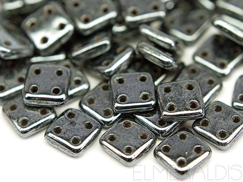 6mm CzechMates™ QuadraTile Hematite grau 5g ca 35x