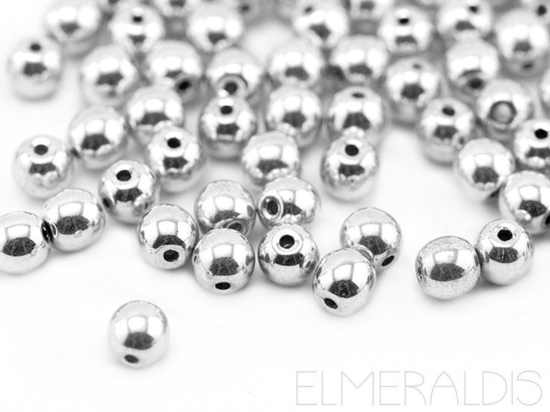 4mm Glasperlen Crystal Labrador Full Silver 50x