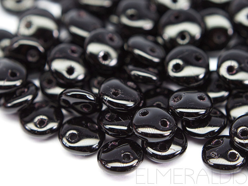 6mm CzechMates™ Lentil Jet Black schwarz 5g ca 40x