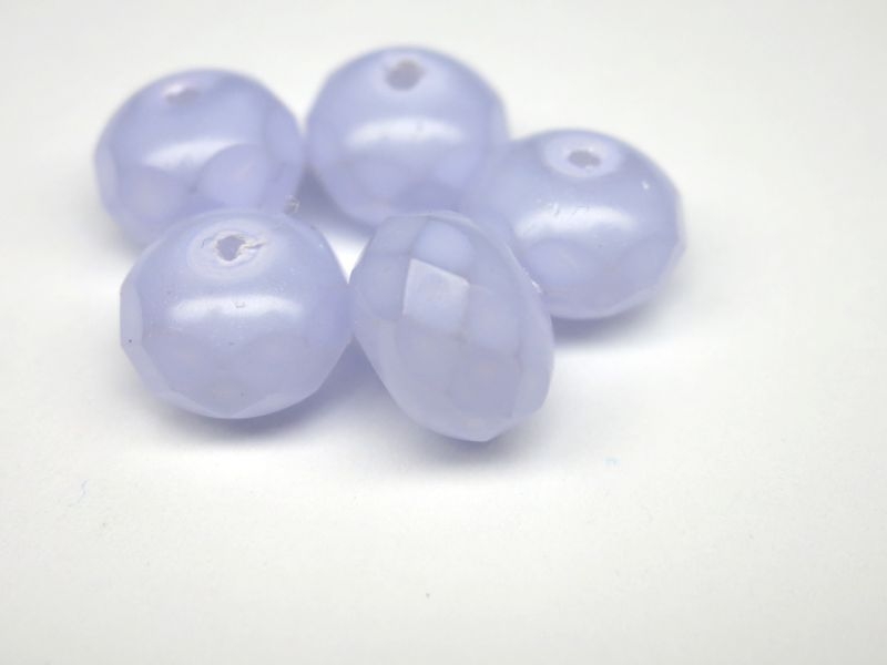 4x Rondelle Light Purple Coated Glasperlen 6x9mm