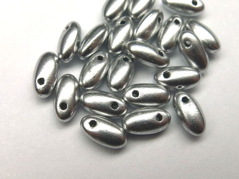 6mm Rizo Beads Aluminium Silver Glasperlen 10g