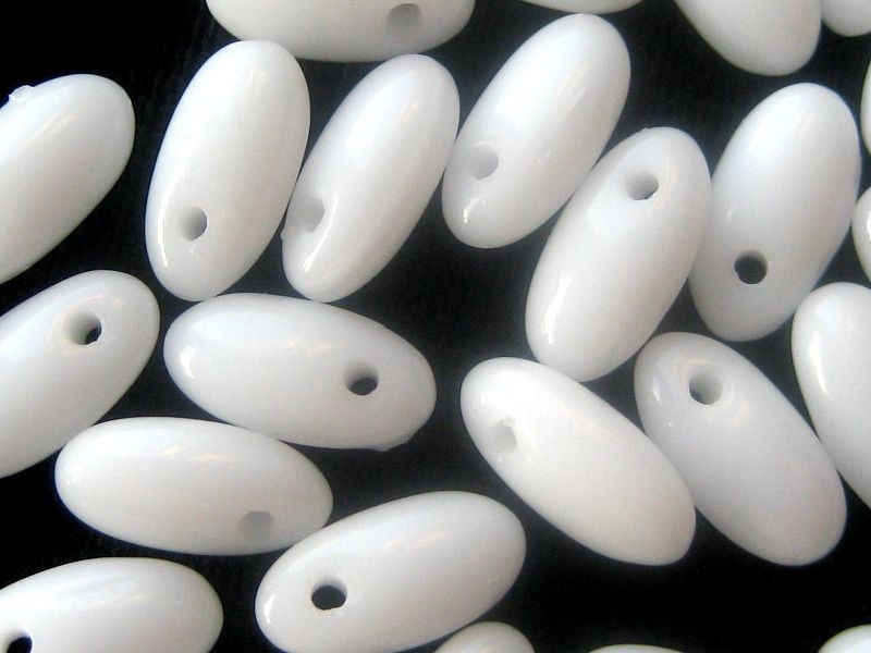 6mm Rizo Beads Chalk White weiss Glasperlen 10g