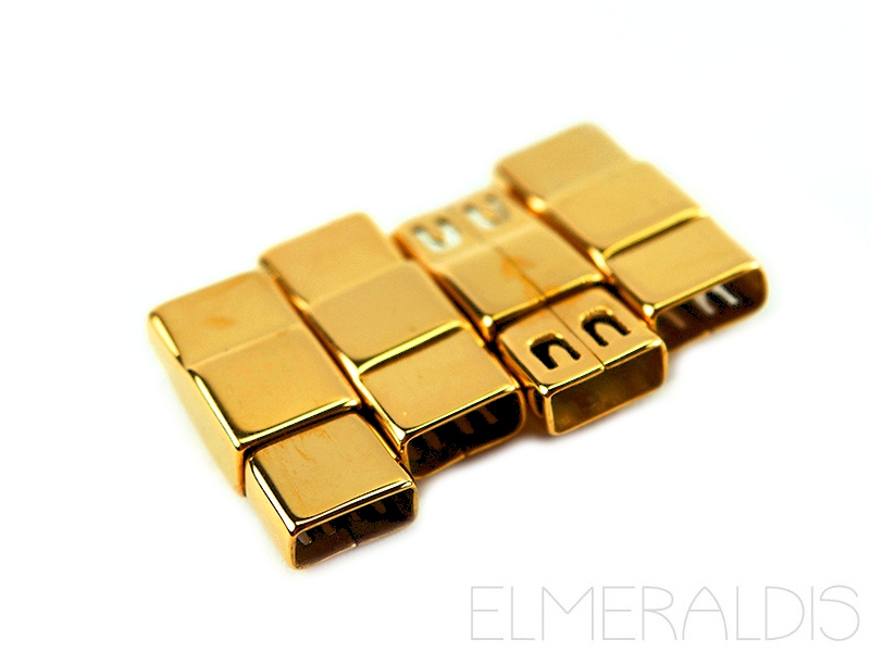 6 mm Magnetverschluß flach goldfarben Edelstahl