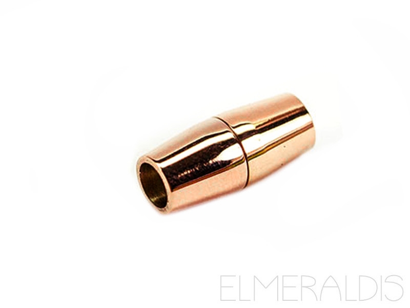 4mm Magnetverschluß rund Edelstahl Farbe Rosegold