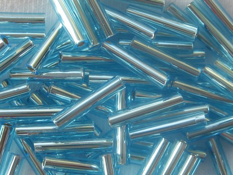 9mm Stiftperlen TOHO Silver Lined Aquamarine 10g