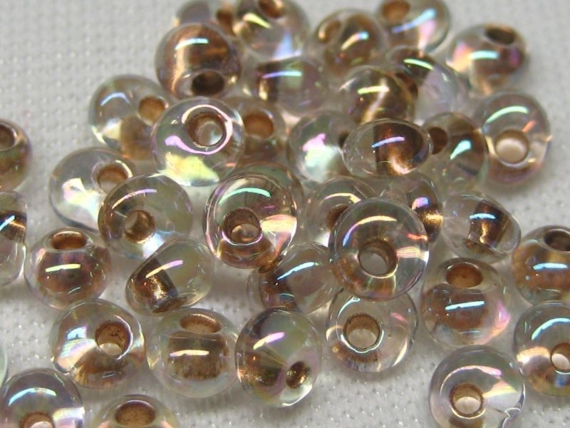 3mm 10g TOHO Magatama Gold Lined Rainbow Crystal