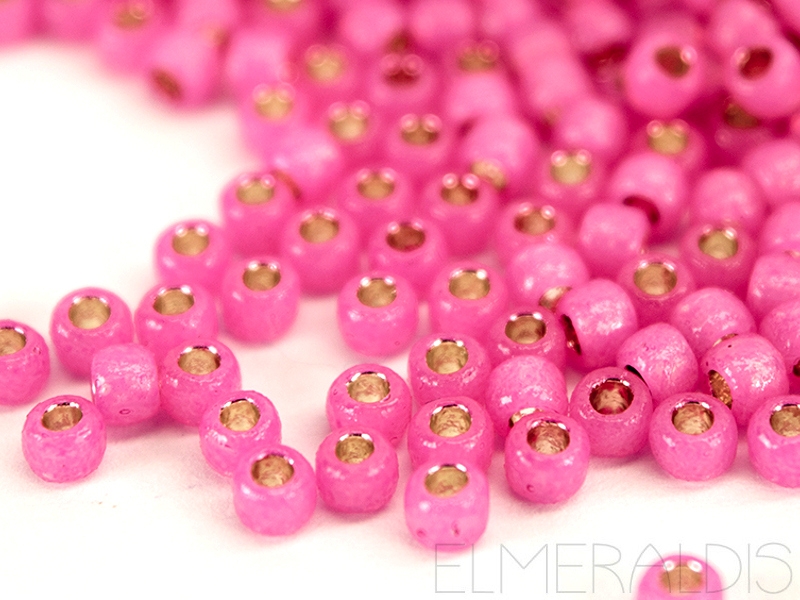 11/0 Rocailles TOHO PF Silverlined Milky Electric Pink rosa 10g