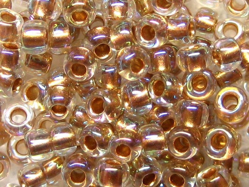 15/0 10g TOHO Rocailles Gold Lined RB Crystal