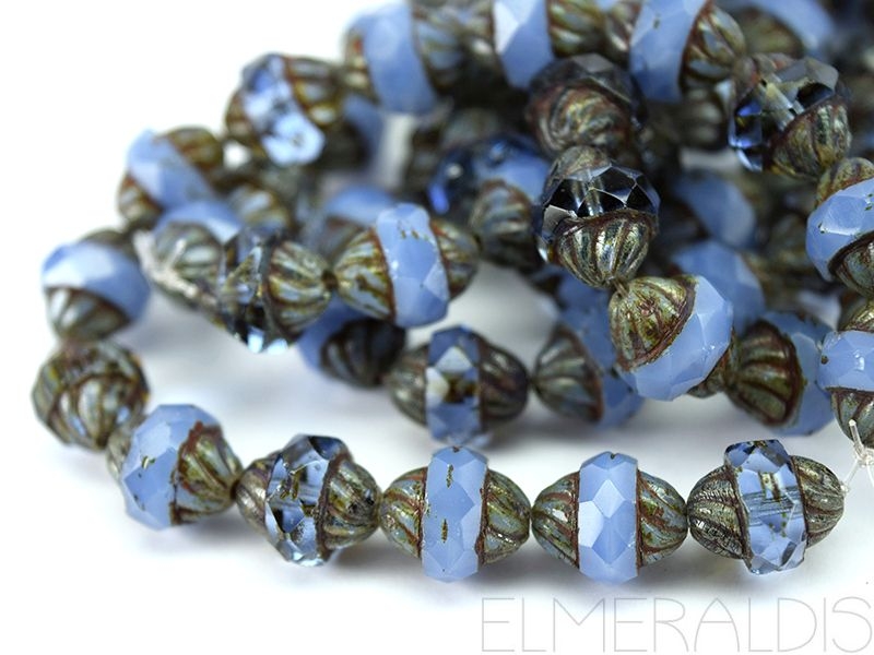 Turbine Beads Cornflower Picasso Glasperlen 2x