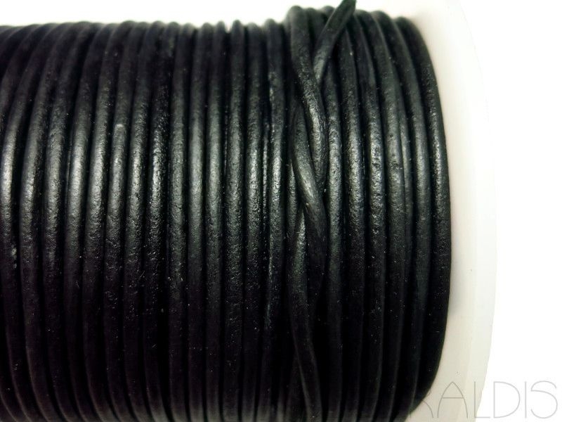 1,5 mm Lederband Black schwarz 1m