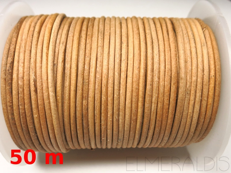 1,5 mm Lederband Natural hellbeige ungefärbt 50 m