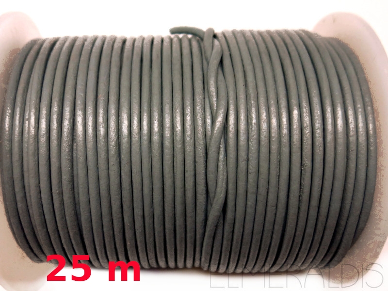 3 mm Lederband Medium Grey Gray dunkelgrau 25m